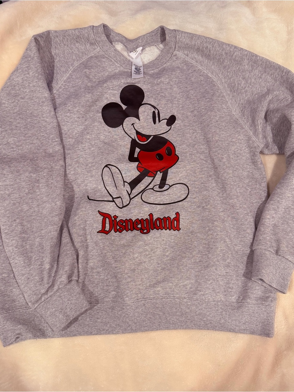 Disney Grey Sweatshirt with Mickey Mouse and Red Accents